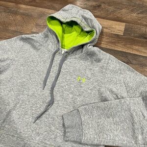 Under Armour Hooded Sweatshirt Hoodie Gray Neon Green Athletic Women’s Small